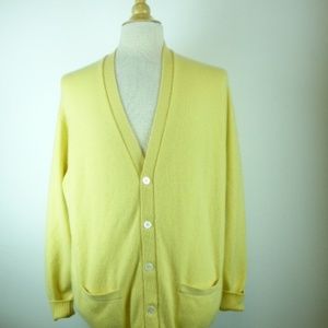 Scotch House yellow cashmere v cardigan 44 xl